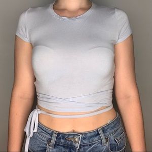 GARAGE Pastel Blue Wrap-around Crop Top
